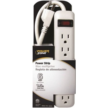 POWERZONE Strip 6Out Cirbrkr18In Crd Wht OR801118